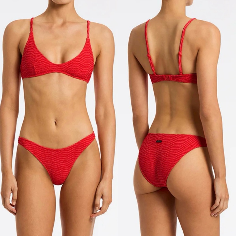 Triangl Maia - Mato Red Terry Toweling Scoop Bikini Set